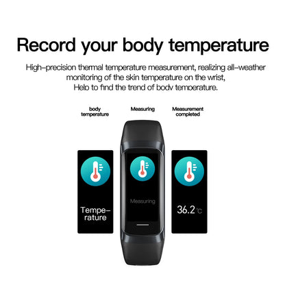 AMOLED Smartwatch Body Temperature Monitor Fitness Clock