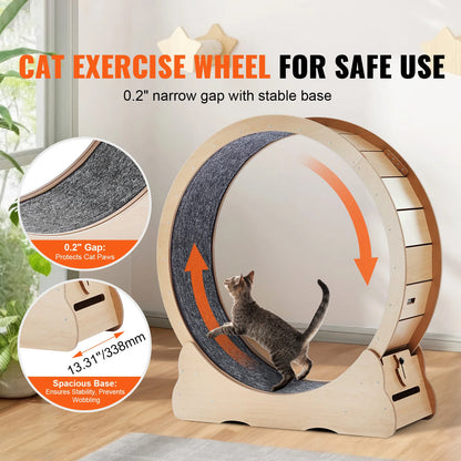 Wooden Cat Exercise Wheel Large Cat Treadmill Wheel