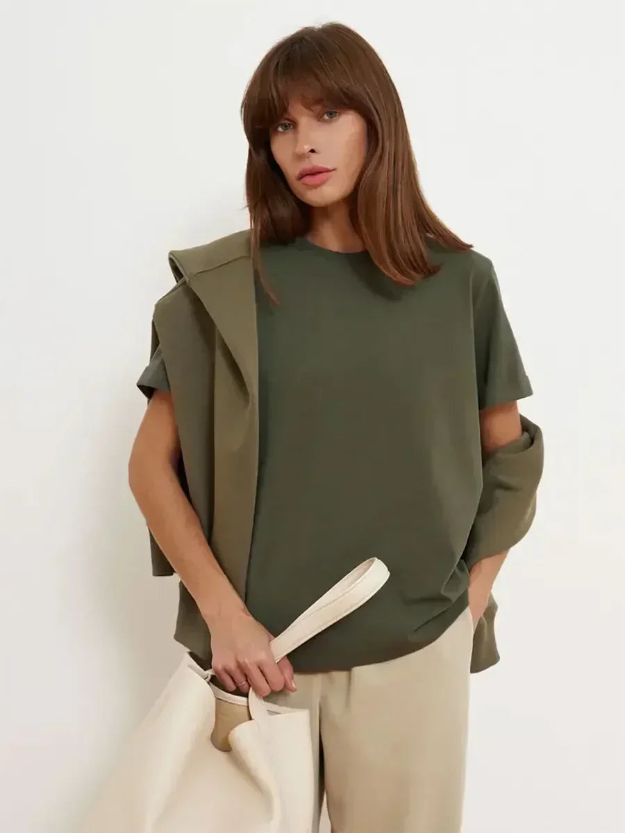 Bornladies Summer 100% Cotton Women's T-shirt Bottoming Tops