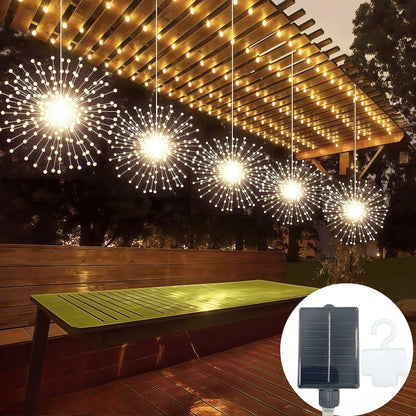 Solar Hanging Solar Outdoor Fireworks Light Solar 450 LED Starburst Ball