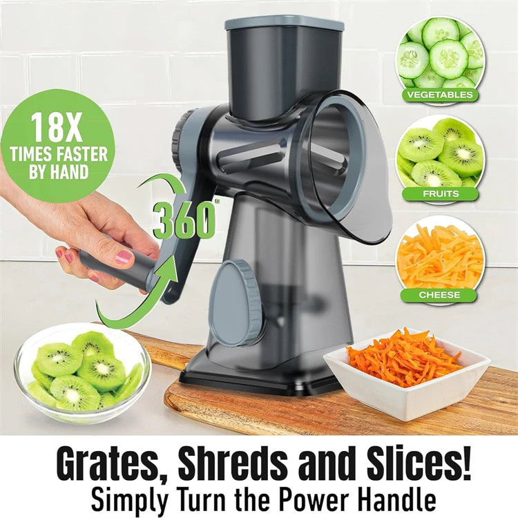 3 in 1 Rotary Cheese Grater Versatile Slicer