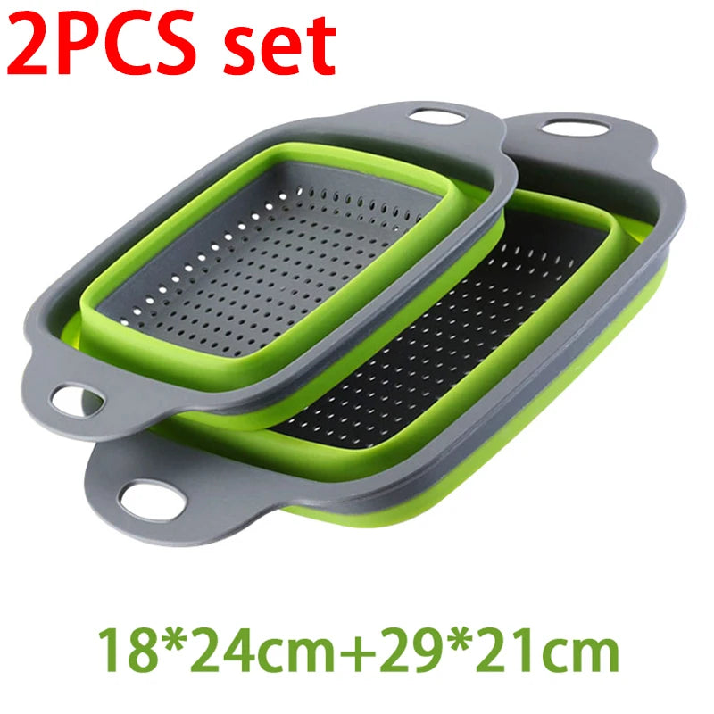 Silicone Folding Drainer Basket Portable Kitchen Strainer