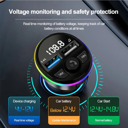 Bluetooth 5.0 FM Transmitter Car MP3 Modulator Player Handsfree