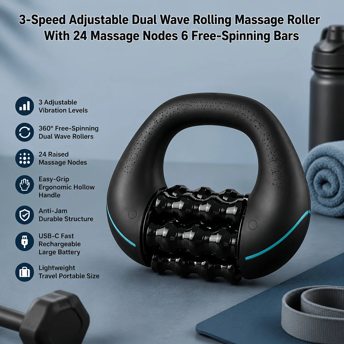 Electric Roller Impact Massage Tool Rechargeable Massager
