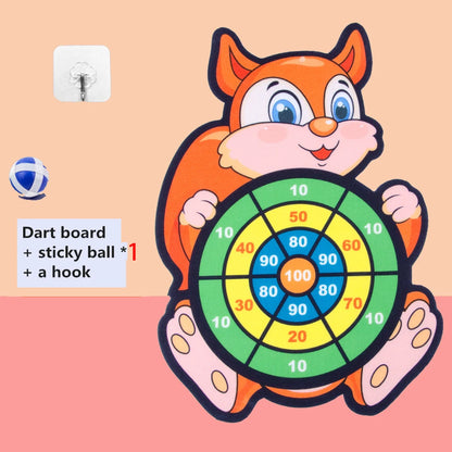 Child Montessori Toys Cartoon Animal Dart Board Sticky Ball
