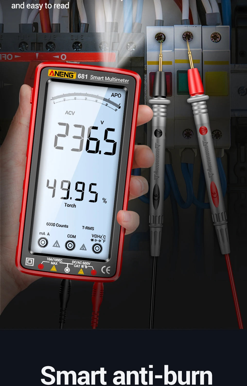 681 Rechargeable Digital Professional Multimeter Voltage Tester