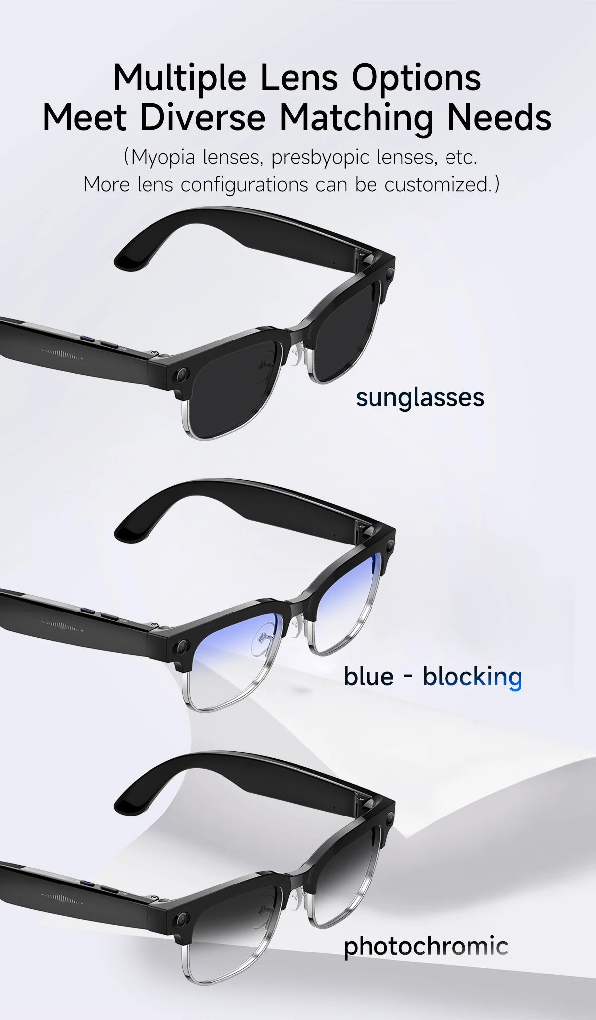 New Upgrade 800W Pixel Smart Glasses With Camera