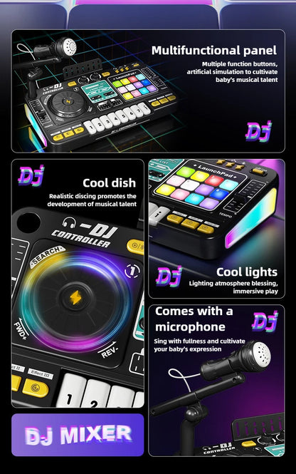 Kids Simulation DJ Mixer Controller Toys Multifunctional