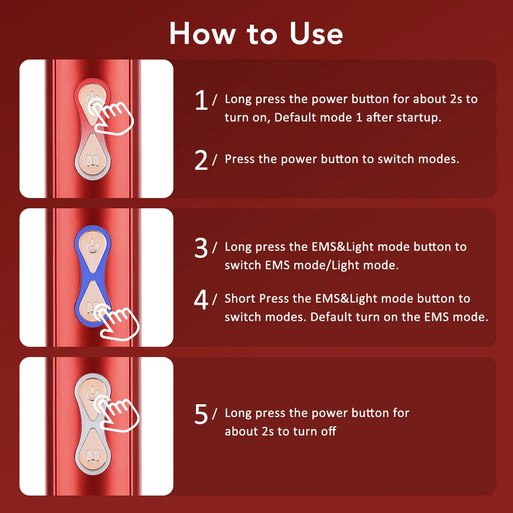 Electric Micro-current Massage Comb Red Light Hair Care