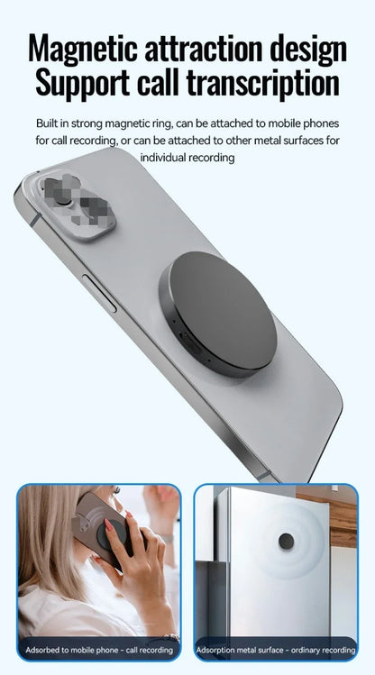 8-128GB Magnetic AI Voice Recorder ChatGPT Intelligent Translation