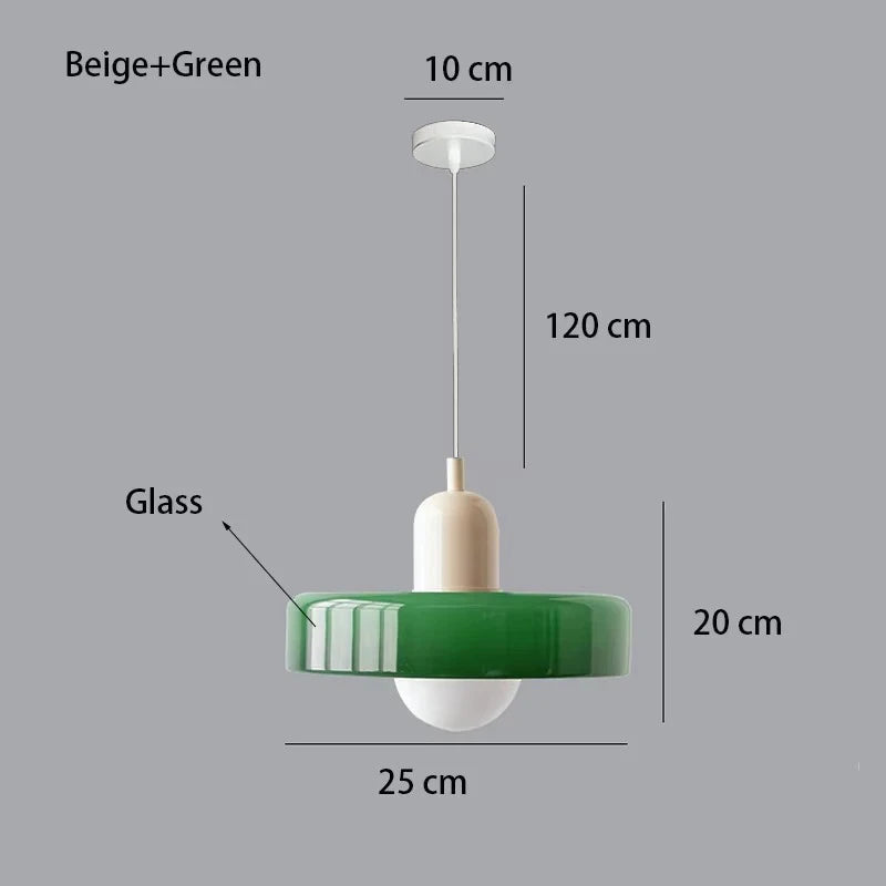 Nordic Retro Glass Pendant Lamps Indoor E27 LED Chandelier