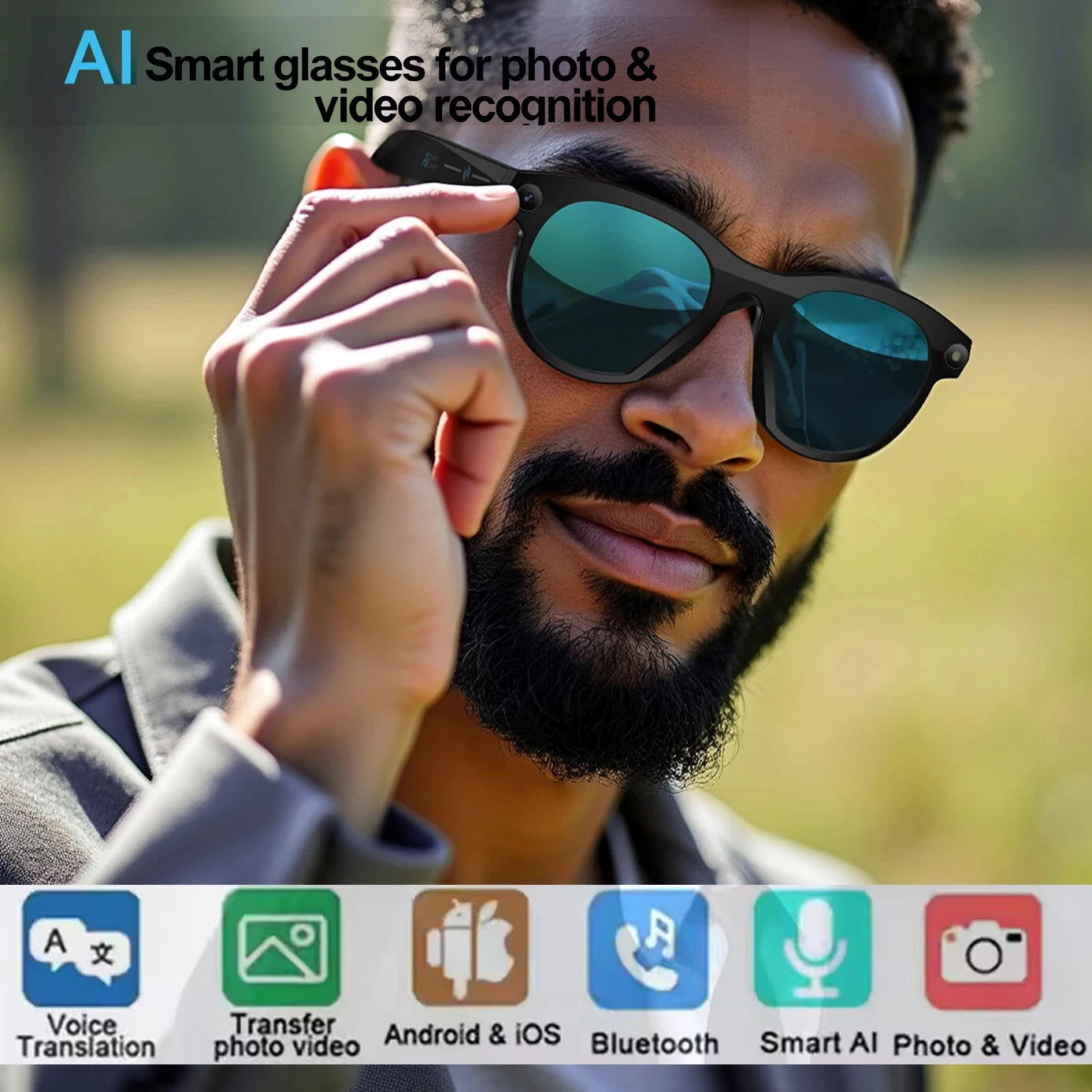 AI Smart Glasses New Interaction With Camera Photo
