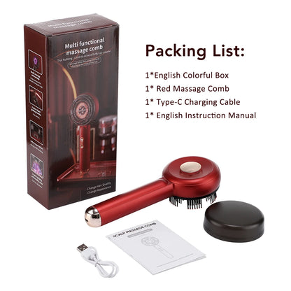 Electric Massage Comb Vibration Red Light Therapy Hair Growth