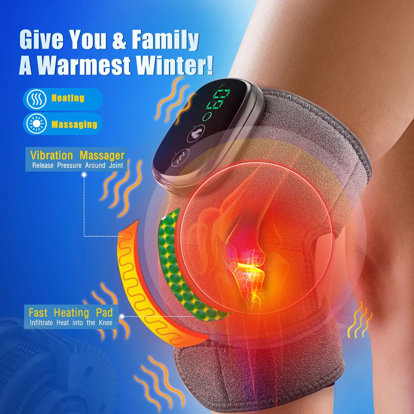 Electric Heating Knee Massager Joint Knee Leg Pad