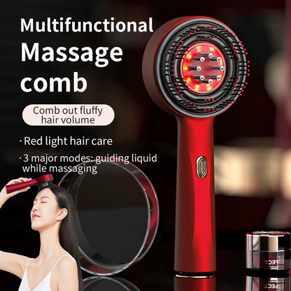 Electric Massage Comb Vibration Red Light Therapy Hair Growth