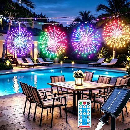 Solar Light Outdoor 4 Pack, Hanging Fairy Lights Strom