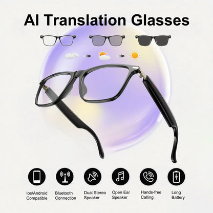 AI Translation Smart Glasses with photochromic lenses