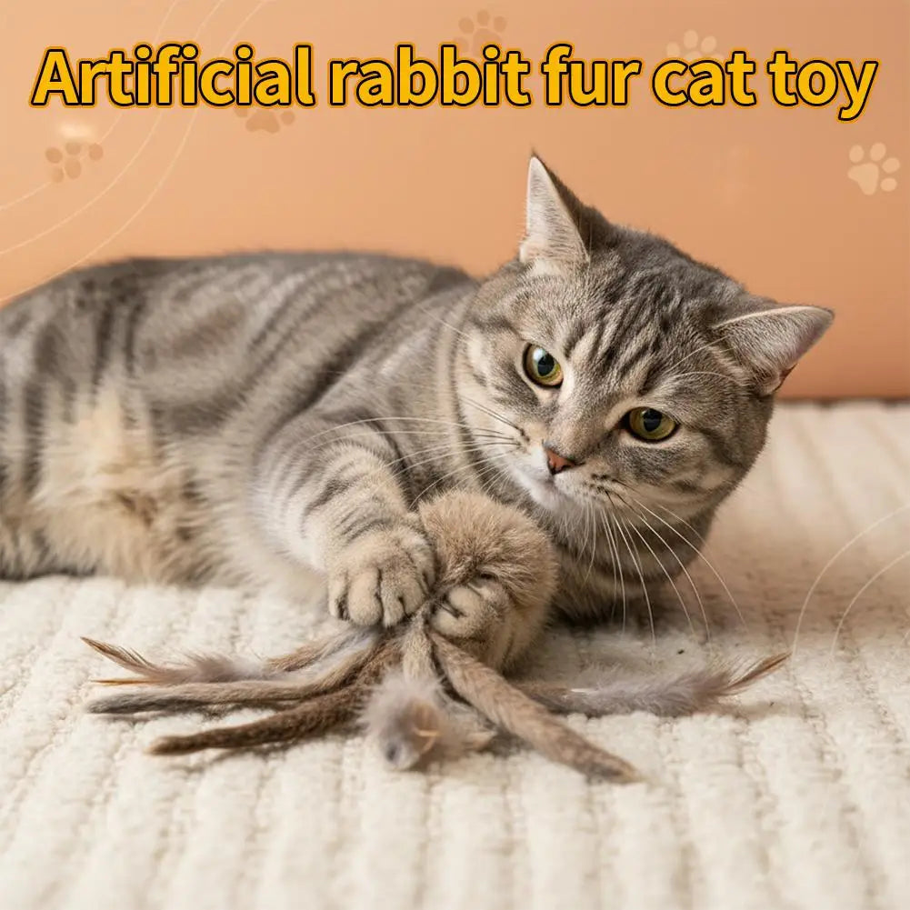Artificial Rabbit Fur Cat Toys Hunting Ability Training Toy