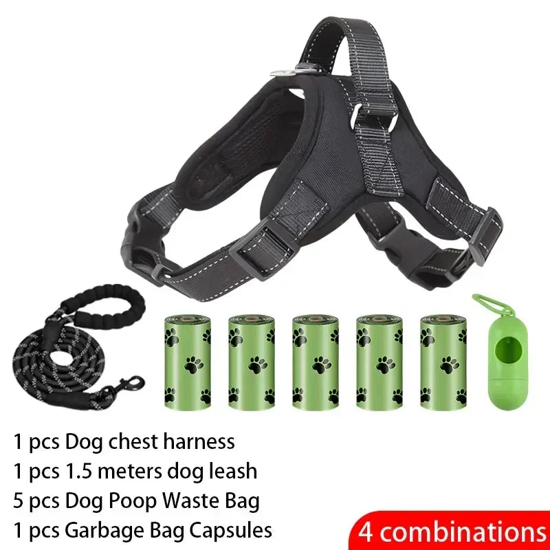 Adjustable Dog Harness Leash Set Chest Strap