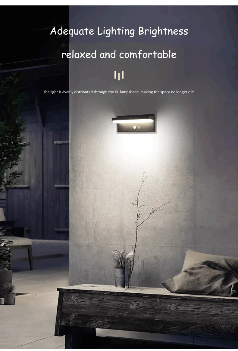 Solar Power Wall Lamp IPX5 Waterproof Garden Lights