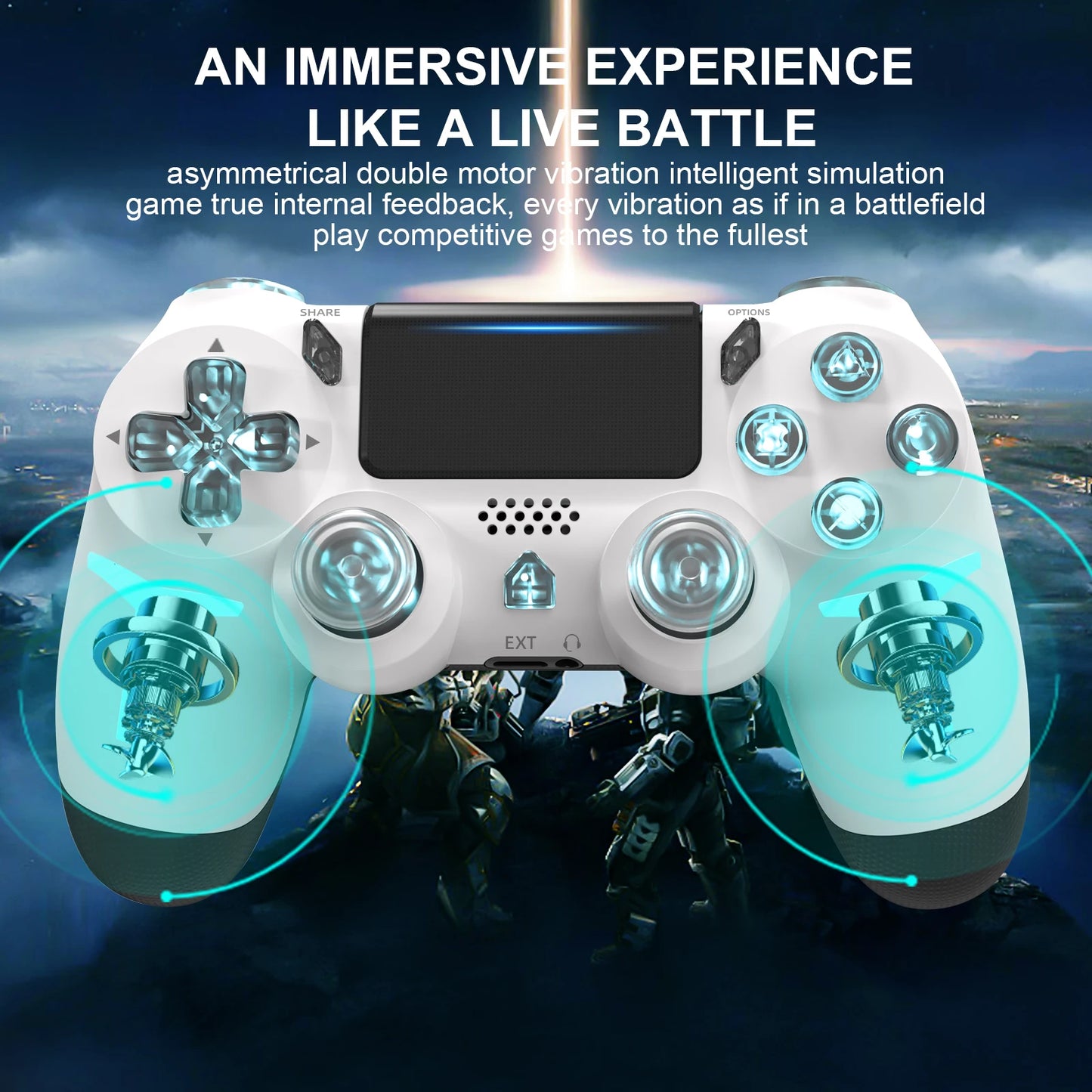 GAMINJA Wireless Game Controller For PS4 PS3 Console