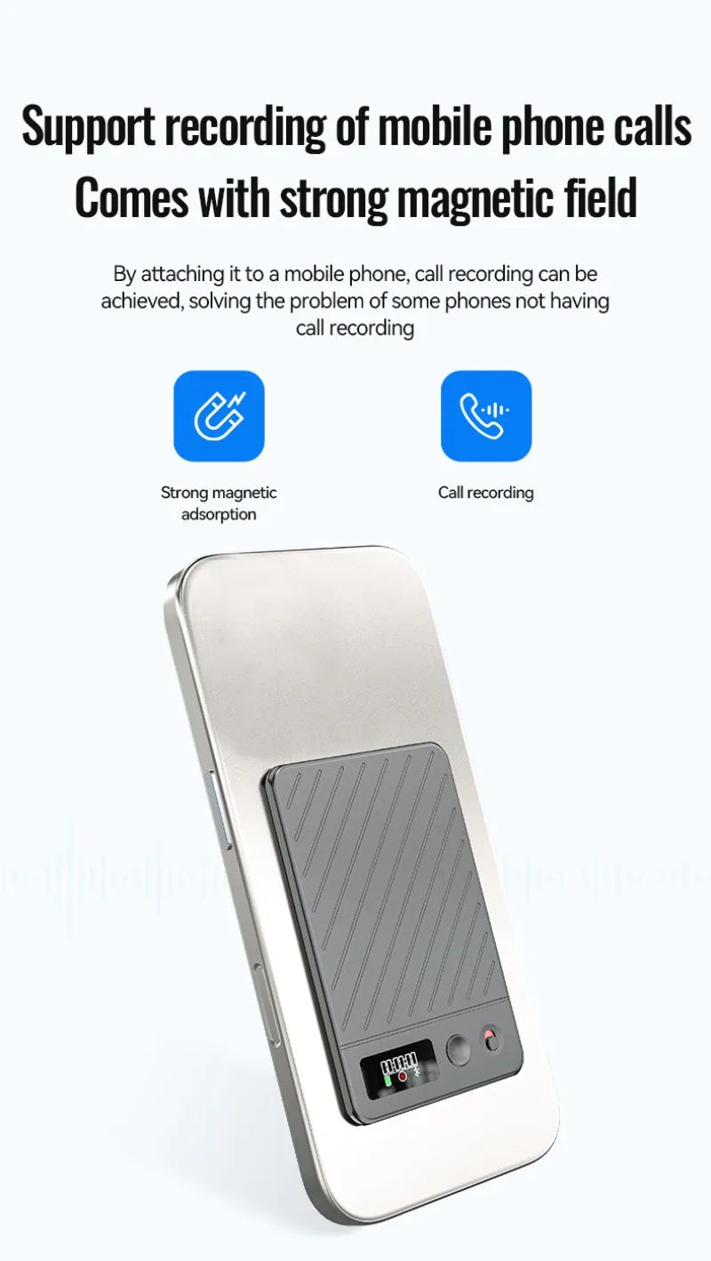 8-256GB AI Voice Recorder with Display Screen Real-Time Transcription