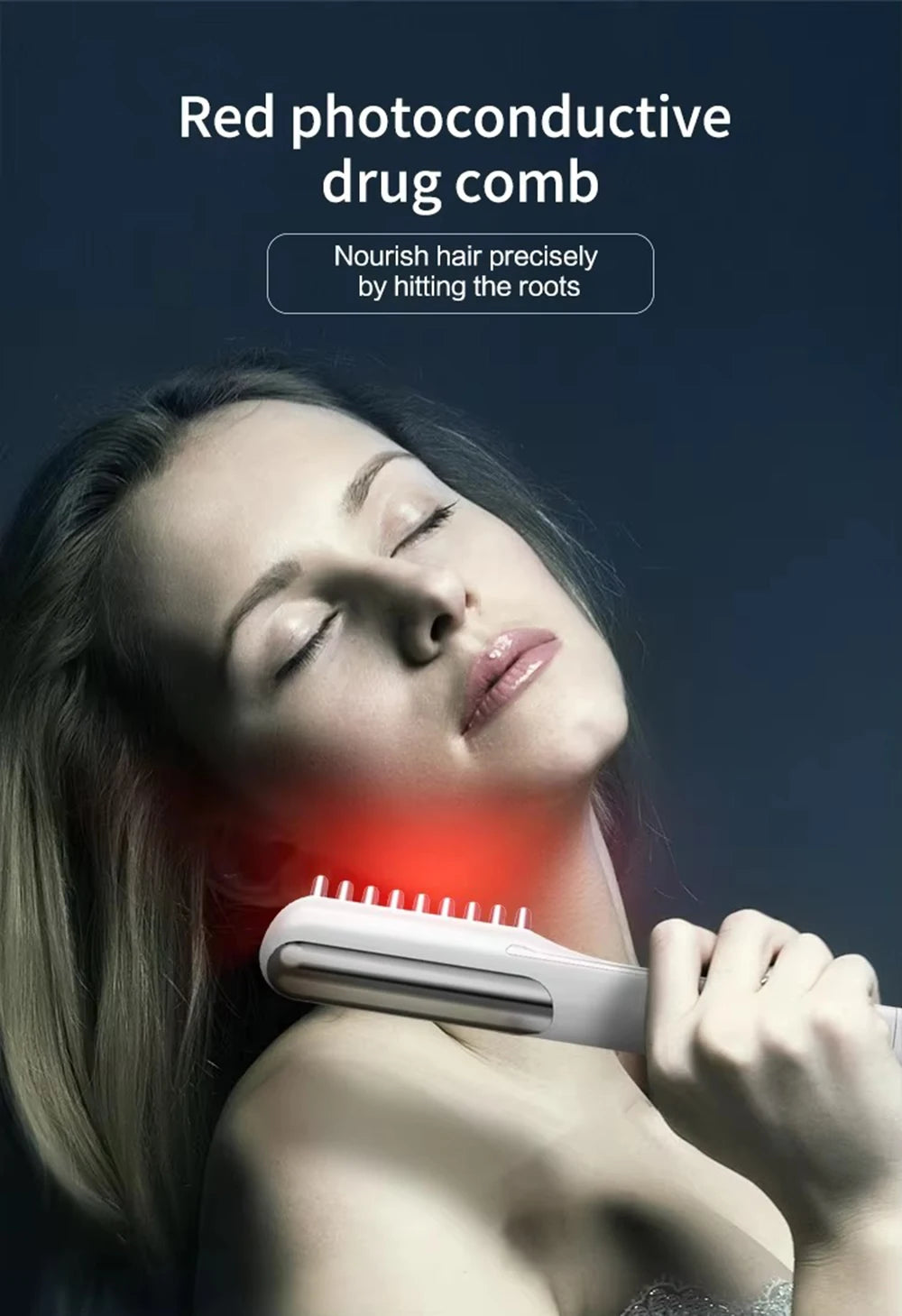 Electric Massage Comb LED Red Light Therapy Hair Growth