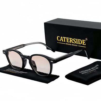 Caterside Polarized Round Sunglasses Men TR Frame