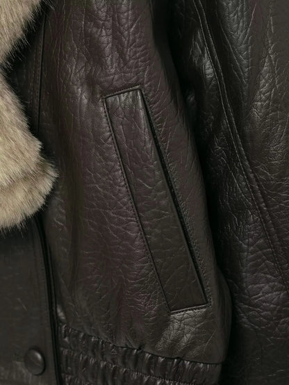 TFMLN Winter Women Loose Faux Leather Jacket