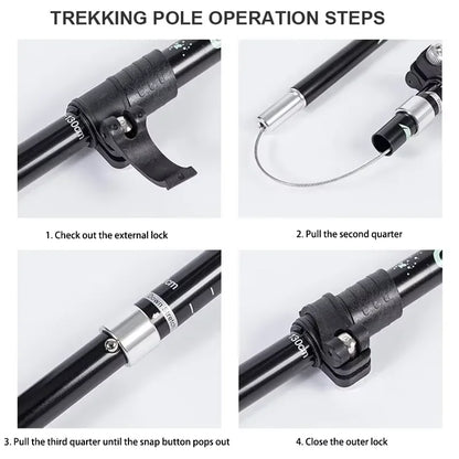 Trekking Poles Ultralight Foldable Telescopic Walking Hiking