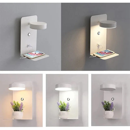 Bedroom Led Wall Lamps with USB Charge Wall Light