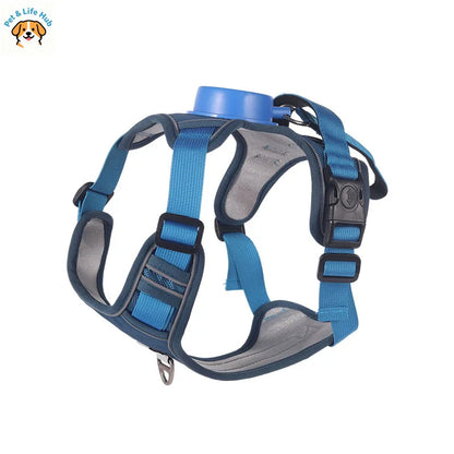 Automatic retractable dog leash with chest and back strap