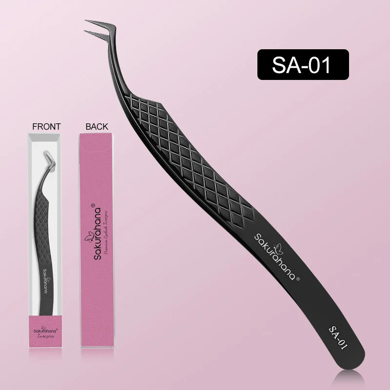 SAKURAHANA High-end Eyelash Tweezers Black Fiber Tip