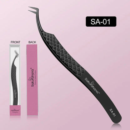 SAKURAHANA High-end Eyelash Tweezers Black Fiber Tip