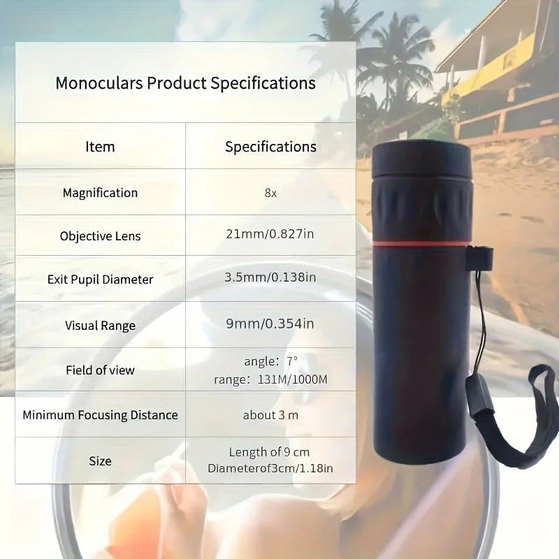 HD Monocular Telescope, Compact Portable for Outdoor