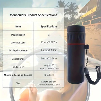 HD Monocular Telescope, Compact Portable for Outdoor