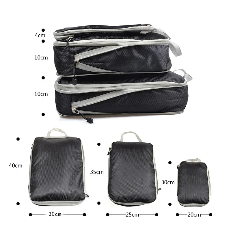 Travel Compression Packing Cubes Suitcase  Organizer Set