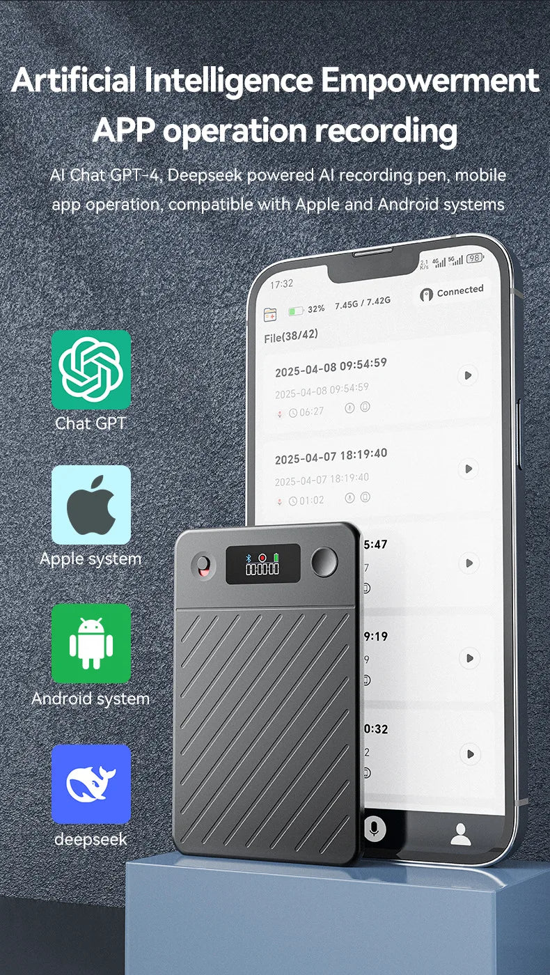 A3 ChatGPT-4 AI Voice Recorder Audio App Phone Call Record