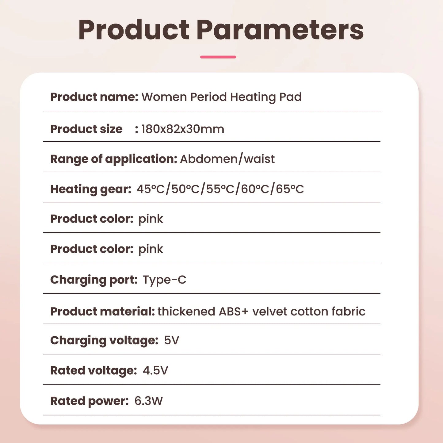 Electric Heating Pad Menstrual Cramp Massager Belt Women