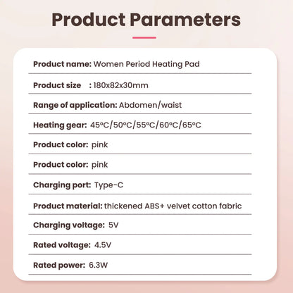 Electric Heating Pad Menstrual Cramp Massager Belt Women