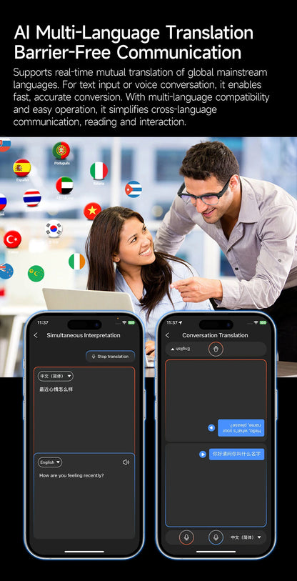 New Upgrade Smart Glasses With Camera Video Recording