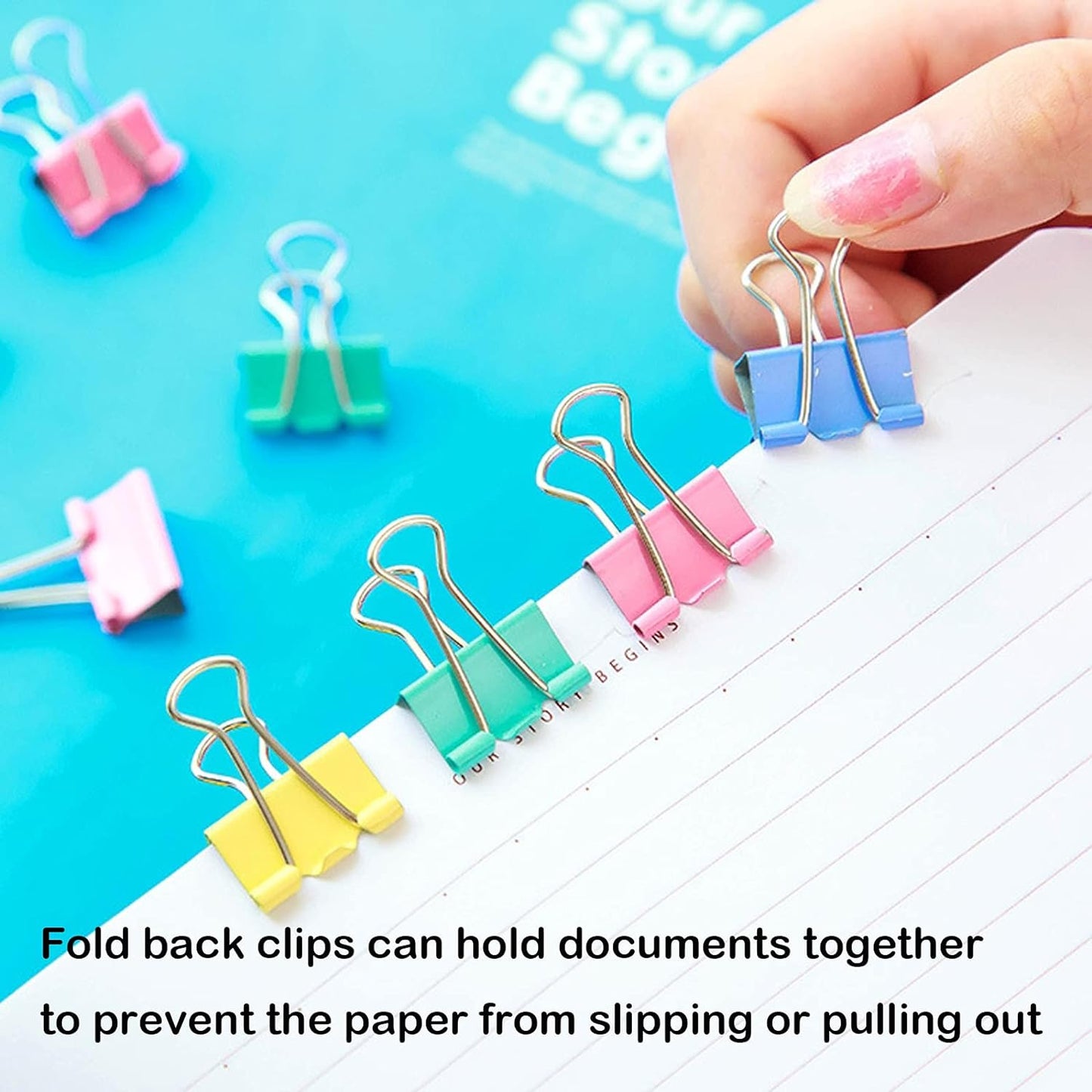 60pcs Mini Binder Clips Color Binder Clip Small Paper Clip
