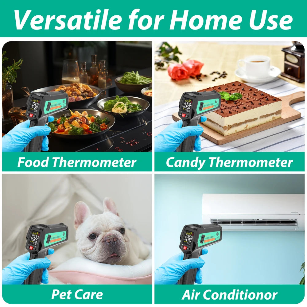 Point Infrared Positioning Thermometer LCD Pyrometer