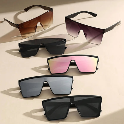 Oversize frame One-piece Goggle Men Woman Sunglasses