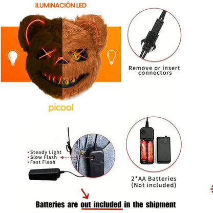 Halloween Cosplay Party Luminous LED Light Face Mask