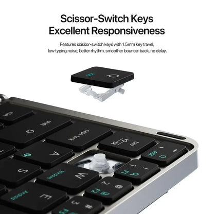 Folding Bluetooth Keyboard PC Phone Holder Wireless Foldable Keyboard