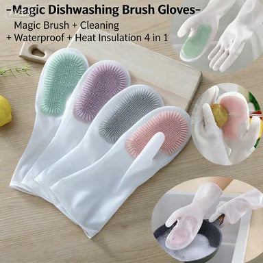 Multi functional magic brush dishwashing gloves