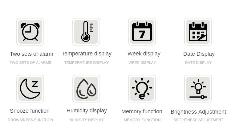 Large Digital Wall Clock Temperature and Humidity