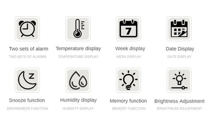 Large Digital Wall Clock Temperature and Humidity