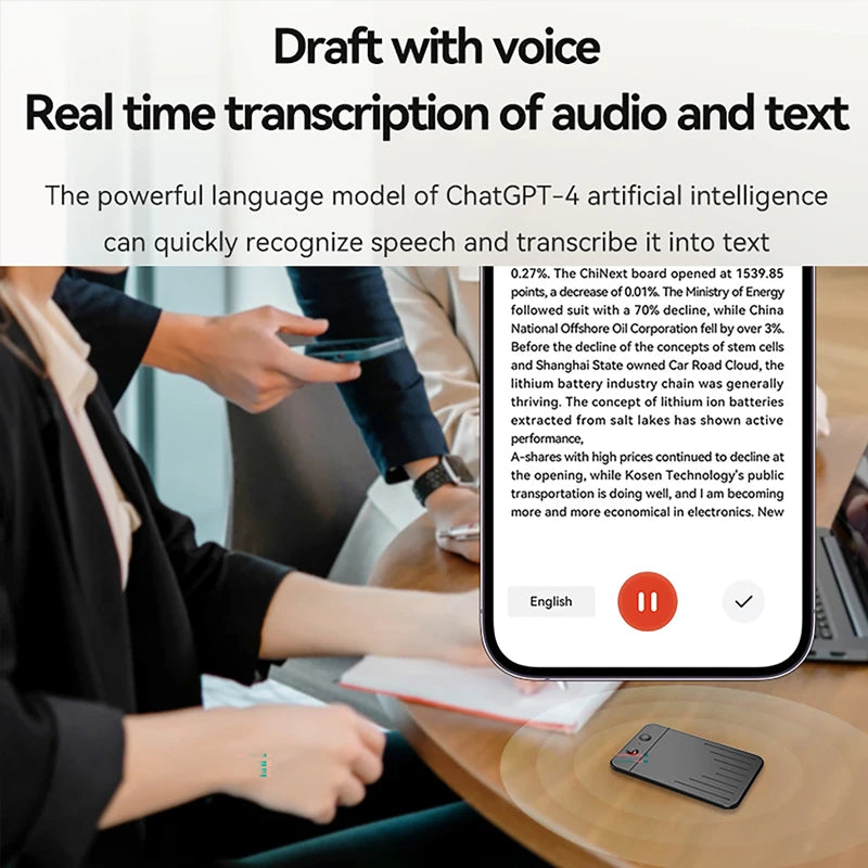AI Voice Recorder APP Control AI Notetaking Device Transcribe